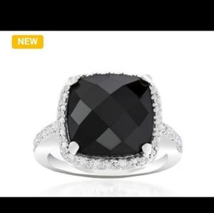 Black Onyx Square Ring Sz: 7